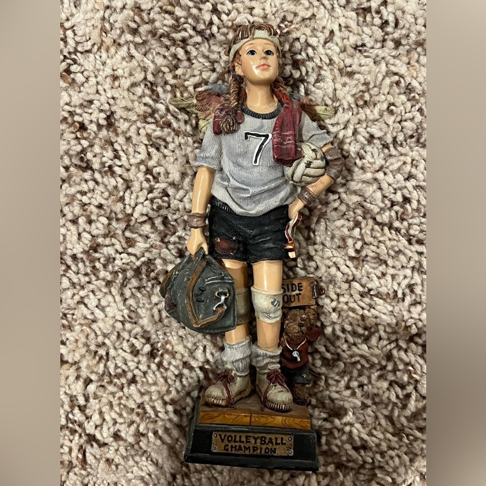 Vintage Sports Figurine with Volleyball